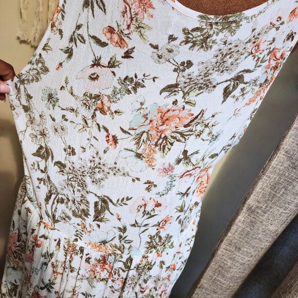 Frye White Floral Maxi Dress | Split Front | Prairie Revival | Size XL - Picture 4 of 12